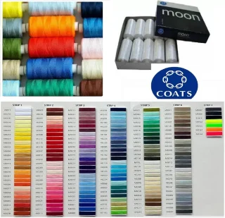 Naaigaren set - polyester - 10 rollen - oranje assortiment