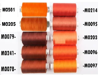 Naaigaren set - polyester - 10 rollen - oranje assortiment