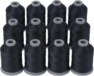 Naaigaren set polyester 12 spoelen zwart