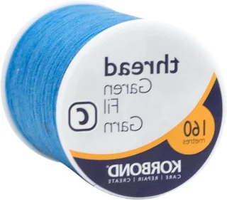Naaigaren set polyester 160 meter blauw