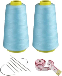 Naaigaren set polyester 6000 meter hemelsblauw