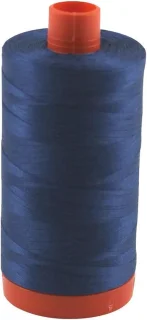 Naaigaren spoel - mako katoen - blauw - 1300m