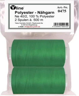 Naaigaren spoelen - polyester - 2 x 500 m - donkergroen