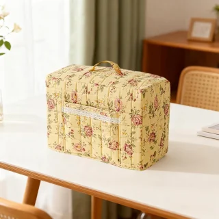 Naaimachine beschermhoes met vintage bloemenpatroon, 43x35x24 cm