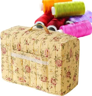 Naaimachine beschermhoes met vintage bloemenpatroon, 43x35x24 cm