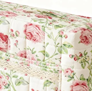 Naaimachine hoes vintage bloemenprint 43 x 35 cm roze