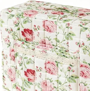 Naaimachine hoes vintage bloemenprint 43 x 35 cm roze