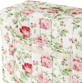 Naaimachine hoes vintage bloemenprint 43 x 35 cm roze