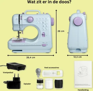 Naaimachine Kinderen Wit Lichtpaars Starterspakket