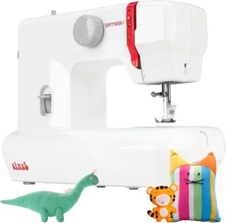 Naaimachine - kleine naaimachine - wit-rood