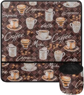 Naaimachine mat koffie thema 67x66 cm