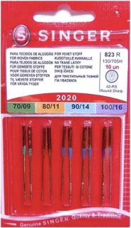 Naaimachine naalden - universeel assortiment - 20 stuks - dikte 70-100 - zilverkleurig
