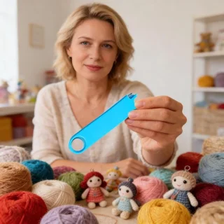 Naaimachine naaldinrijger met magnetische naaldhouder, hemelsblauw