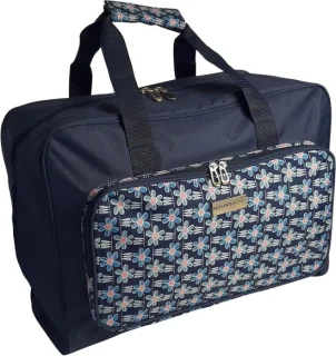 Naaimachine opbergtas, 46 x 33 cm, blauw met bloemen