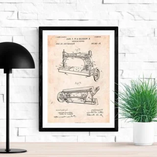 Naaimachine Patent Poster A3 Vintage
