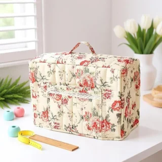 Naaimachine stofhoes bloemenprint