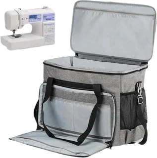 Naaimachine tas - Naaitas koffer - Naaiwerk opbergen - Grote capaciteit - 42x33x26 cm - Grijs