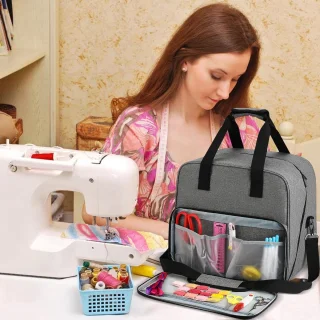 Naaimachine Tas - Opbergtas Naaiaccessoires - Naaimachine Transport - Waterdicht Oxford Materiaal - Standaard Formaat - Donker Paars