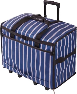 Naaimachine trolley tas - navy blauw gestreept