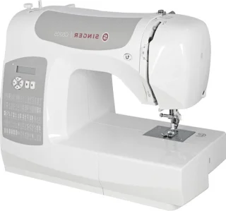 Naaimachine vrije arm wit grijs