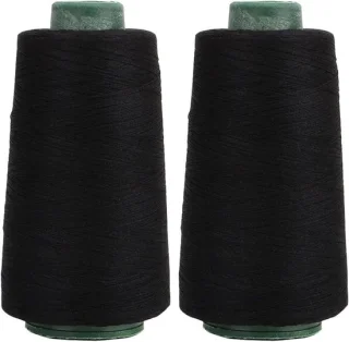 Naaimachinegaren van polyester, 2 x 2200 m, zwart
