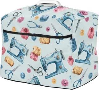 Naaimachinehoes 45x22x32 cm - Gele bloemen