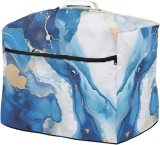 Naaimachinehoes blauw marmer 45 x 22 x 32 cm