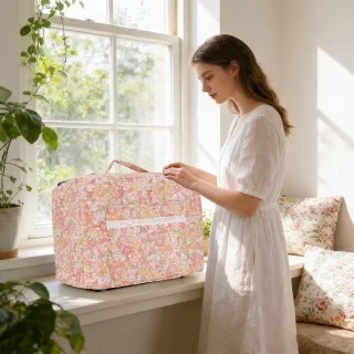 Naaimachinehoes bohemian bloemenprint 43x35x6 cm multicolor