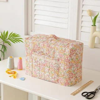 Naaimachinehoes met bohemian bloemen design, 43x24x35cm, multicolor
