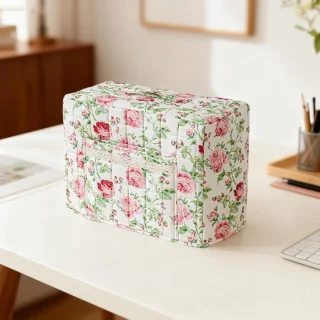 Naaimachinehoes vintage bloemenprint 43 x 35 x 24 cm