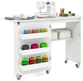 Naaimachinekast inklapbaar - naaikast bureau - wit
