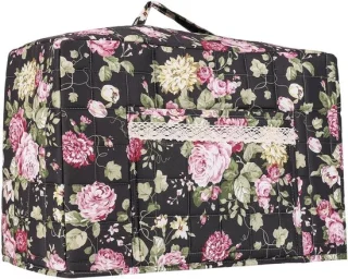 Naaimachinekoffer bloementas 46 cm zwart
