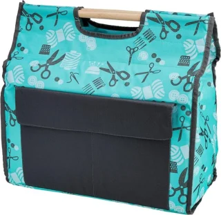 Naaimachinetas opbergtas 44 x 40 x 20 cm turquoise/grijs
