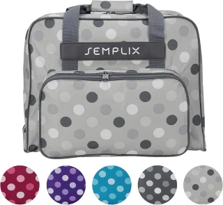 Naaimachinetas Polka Dots - steen/grijs