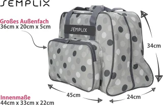 Naaimachinetas Polka Dots - steen/grijs