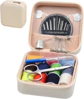 Naaiset met Draad - Borduursel Benodigdheden - Kleding Repareren - Veelzijdige Kleuren - 10x9.8x5 cm - Diverse