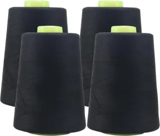 Nylon naaigaren, 4 rollen, zwart