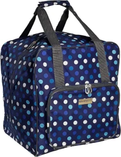 Overlocker- en naaimachinekoffer navy polka