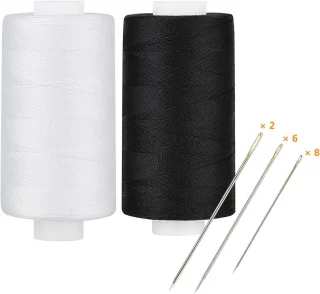 Polyester naaigaren 100 m, 6 spoelen, zwart