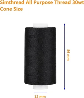 Polyester naaigaren 100 m, 6 spoelen, zwart