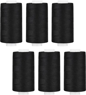 Polyester naaigaren - 100 m - 6 spoelen - zwart