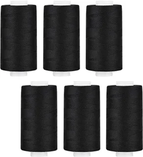 Polyester naaigaren - 100 m - 6 spoelen - zwart