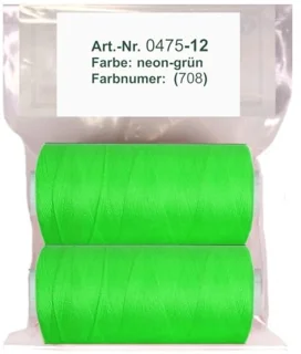 Polyester naaigaren 1000 m (2 spoelen) - neon groen