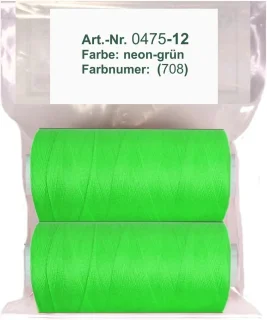 Polyester naaigaren 1000 m (2 spoelen) - neon groen
