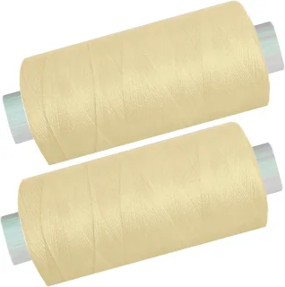 Wat vinden we goed aan de Polyester Naaigaren Beige - 2 Rollen (1000 m)
