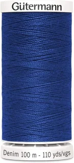 Polyester naaigaren blauw 100m