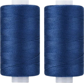 Polyester naaigaren - donkerblauw (2 rollen)