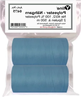 Polyester naaigaren op spoel, azuurblauw