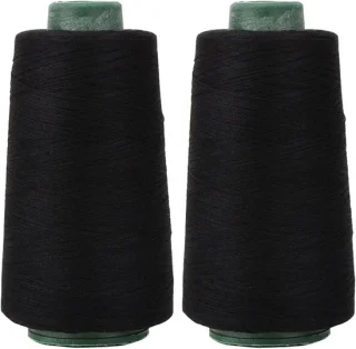 Polyester naaigaren zwart - 2 spoelen 2200m