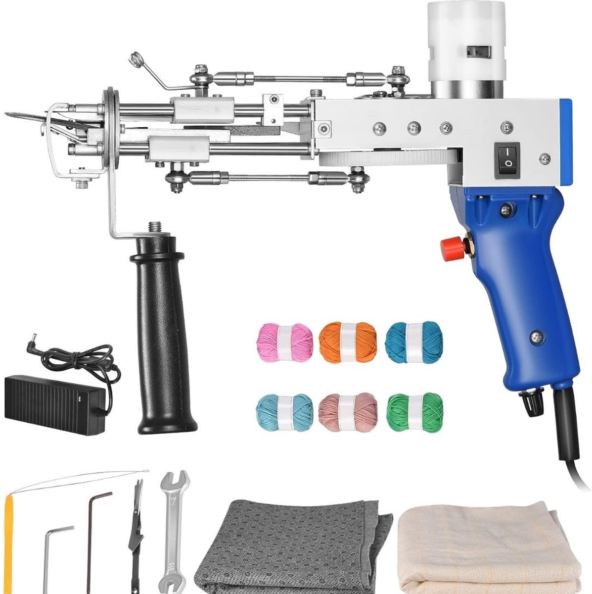 De Premium Tufting Gun Borduurmachine 2-in-1 Blauw in één oogopslag
